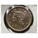1853 Large Cent *CROOKED ï¿½3ï¿½*
