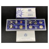 2001 US Mint Proof Set Coins & State Quarters
