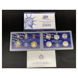 2000 US Mint Proof Set Coins & State Quarters