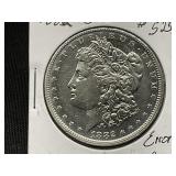 1882-O Morgan Silver Dollar-Error Collar Out Round