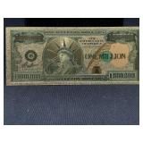 Gold One Million Dollar Bill