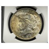 1924 Silver Peace Dollar CASED & Graded