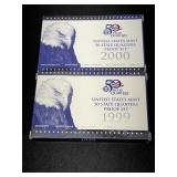 1999 & 2000 US Mint State Quarter Proof Sets