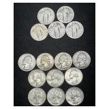 (15) Fifteen Silver Quarters