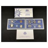 1999 US Mint Proof Set Coins & State Quarters