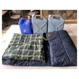 Cabelaï¿½s Sleeping Bag And Water Jugs