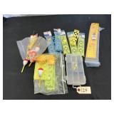 Assorted spinner rigs, floaters and tackle