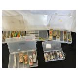 5 Tackle Boxes of Fishing Lures