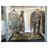 Assorted Lg Sleeve Camo Shirts & A Pr Camo Pants