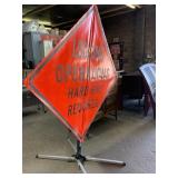 Logging Safety & Hard hat Sign w/ Dicke Stand.