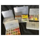 5 Tackle Boxes with Assorted Tackle