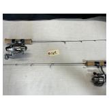 Cabelas Fish Eagle FD UL ice fishing rods set.