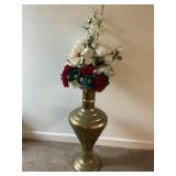 Large Brass Pedestal Vase.
