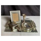 Silver Plated Vanity Set With Mirror