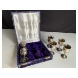 VTG EPNS India Etched Silver Plate Goblets