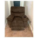 Brown microfiber, power recliner.