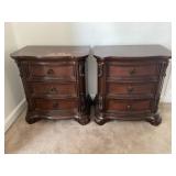Set of 2,   3-Drawer Wood Night Stand