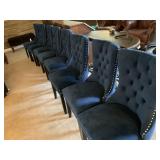 8 Navy Blue Velvet Dining Chairs