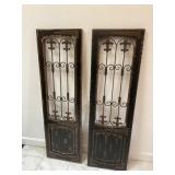 2 Rustic Wood and Metal Wall Panels