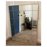 Large Geometric Mirror w/Gold Metal Frame