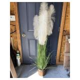 Brass Pot With Tall Grass
