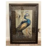 Large Ornate Peacock Framed & Matted Print