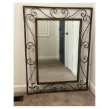 Large Wrought Iron Mirror w/Bevels