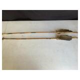 2- VTG Wooden Flint Tipped Arrows