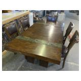 Rustic Dark Wood Dining Table