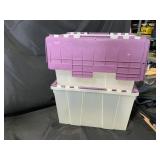 Two Contico Totes With Purple Lids