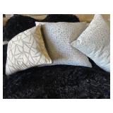 King Black Shag Modern Bedspread & Pillows