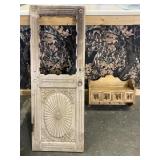 Rustic Solid Pine Wall Hanging Shelf & Decor Door