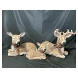 Hand Painted 3 Reindeer Set