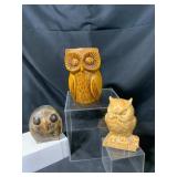 Three Owl-Themed Decorative Banks