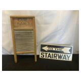 Vintage Washboard & Sign
