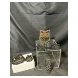 Cast Iron Owl Trivets & Napkin Holder