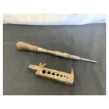 Vintage Clamping Block & Spiral Screwdriver