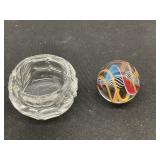 Unique Multicolored Art Glass Ribbon Marble