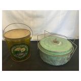 VTG Morning Glory Lard Pail & Cake Tin