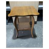 Antique Tiger Oak 2-Tier Parlor Table