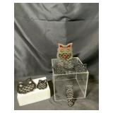 Cast Iron Owl Trivets & Napkin Holder