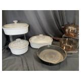 3- CorningWare Casserole Dishes W/ Lids & More