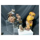 Six Owl Figurines