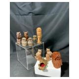 Owl Figurines in Mixed Materials
