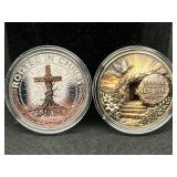(2) Christian Commemorative Coins CASED