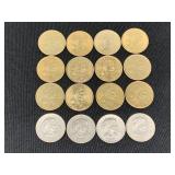 (12) Sacajawea Dollars & (4) SB Anthony Dollars