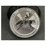 1 Oz. Silver Bullion Round Wyoming Cowboy