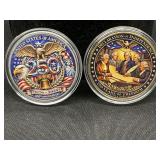 (2) US 250th Anniversary Commem. Coins CASED