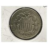 1868/8 Over Date Shield Nickel