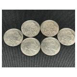 (6) 1935 Buffalo Nickels BU